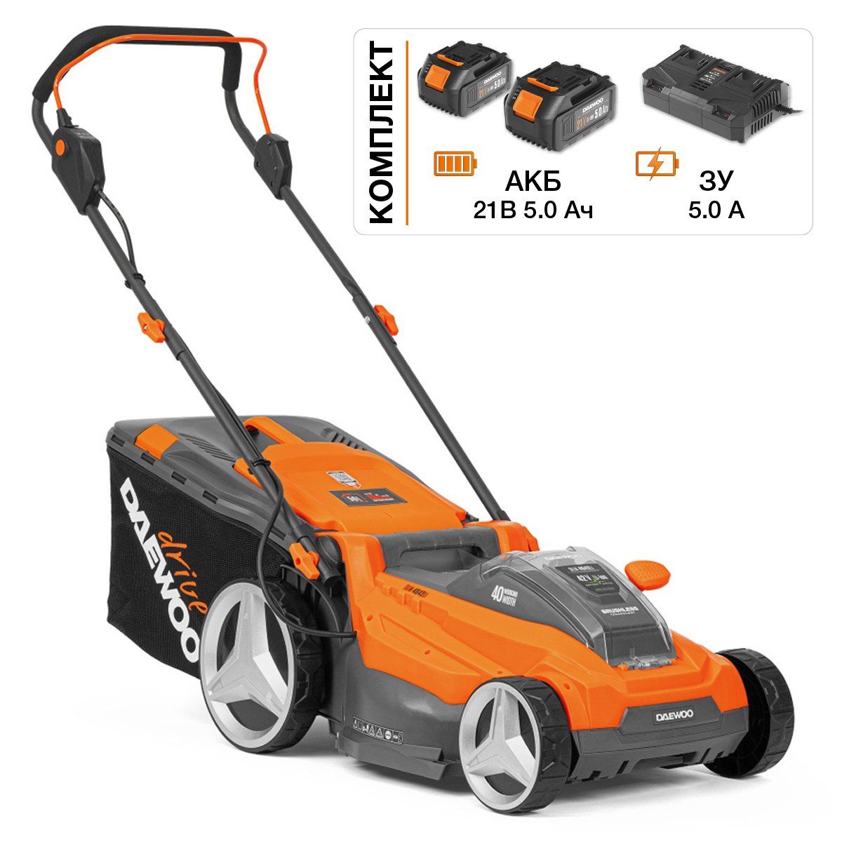 Газонокосилка аккумуляторная DAEWOO DLM 4042Li SET