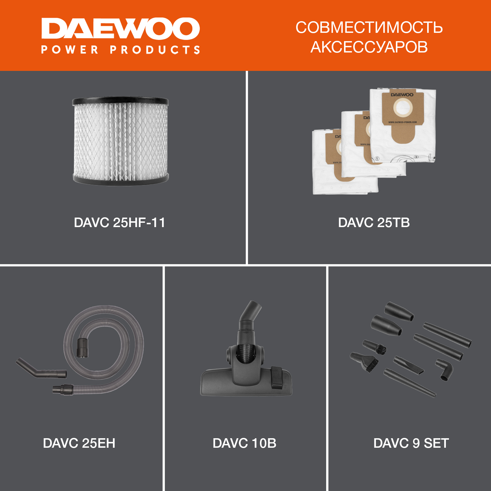 Пылесос строительный DAEWOO DAVC 2500SD