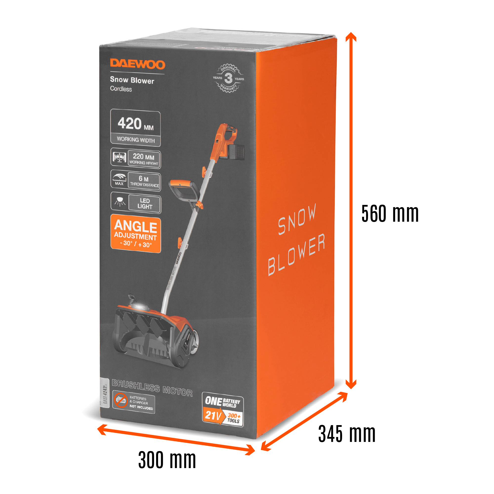 Снегоуборщик аккумуляторный DAEWOO DAST 4242Li