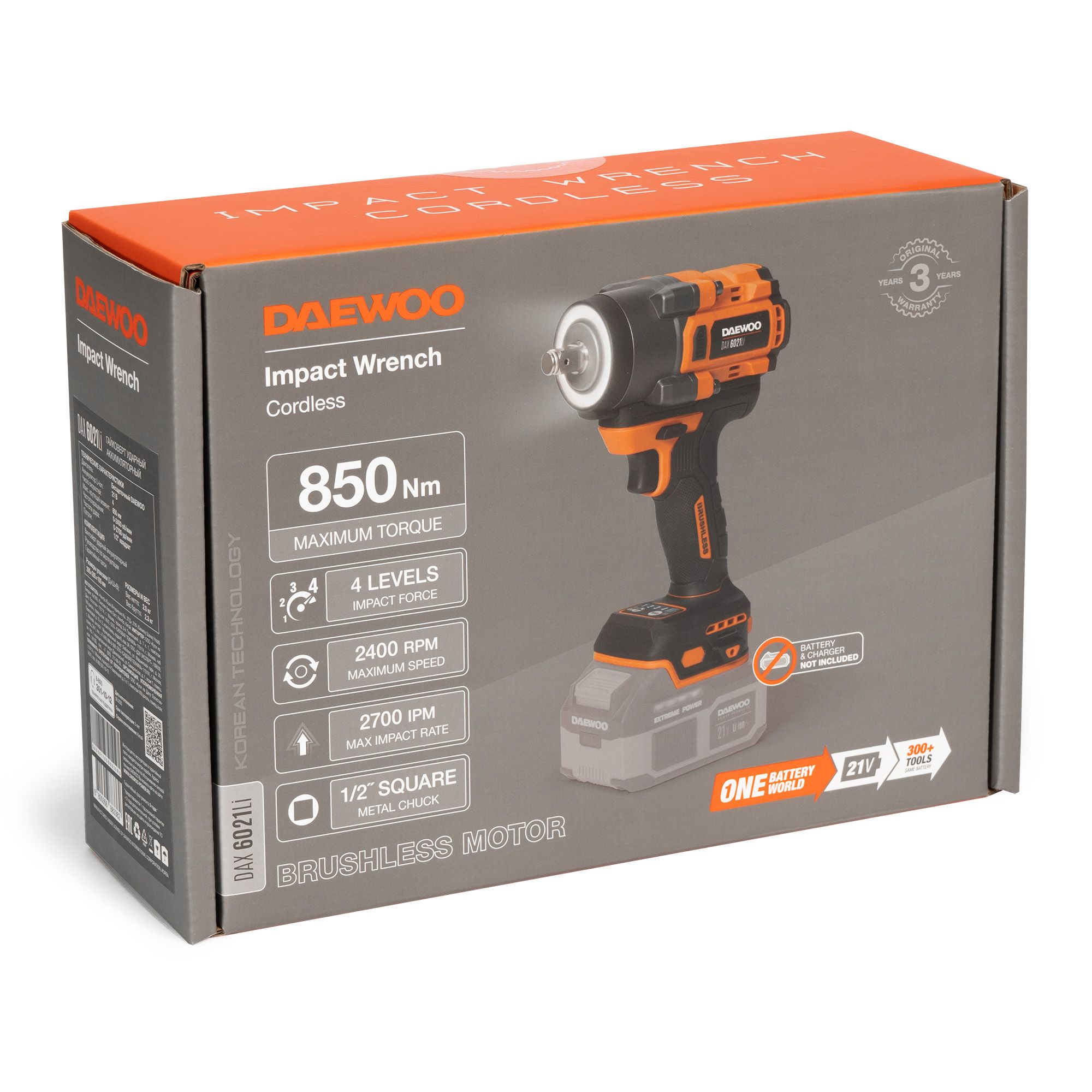 Гайковерт ударный аккумуляторный DAEWOO DAX 6021Li