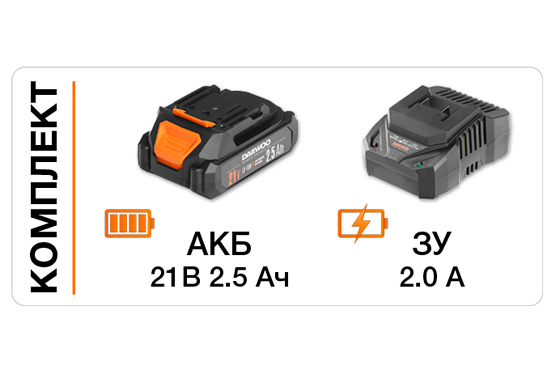 Воздуходувка аккумуляторная DAEWOO DABL 5521Li SET