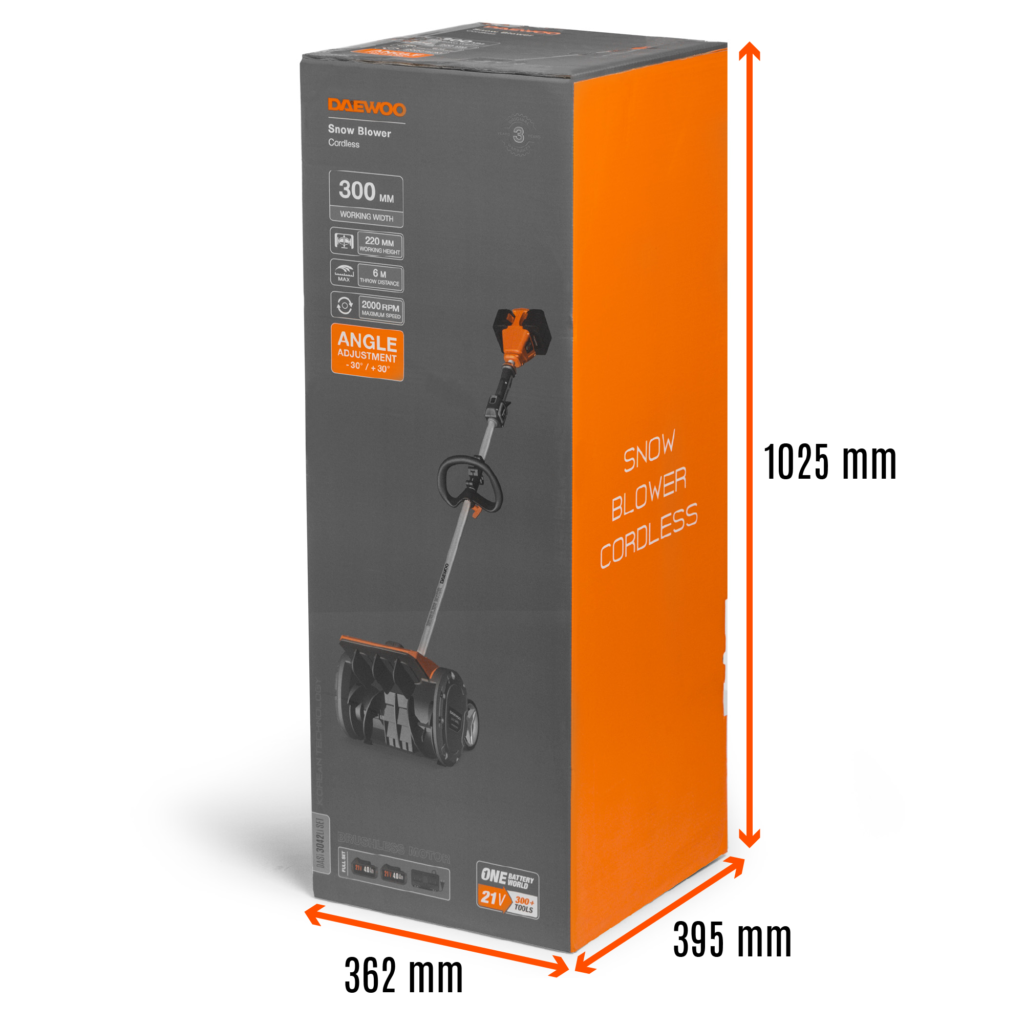 Снегоуборщик аккумуляторный DAEWOO DAST 3042Li SET