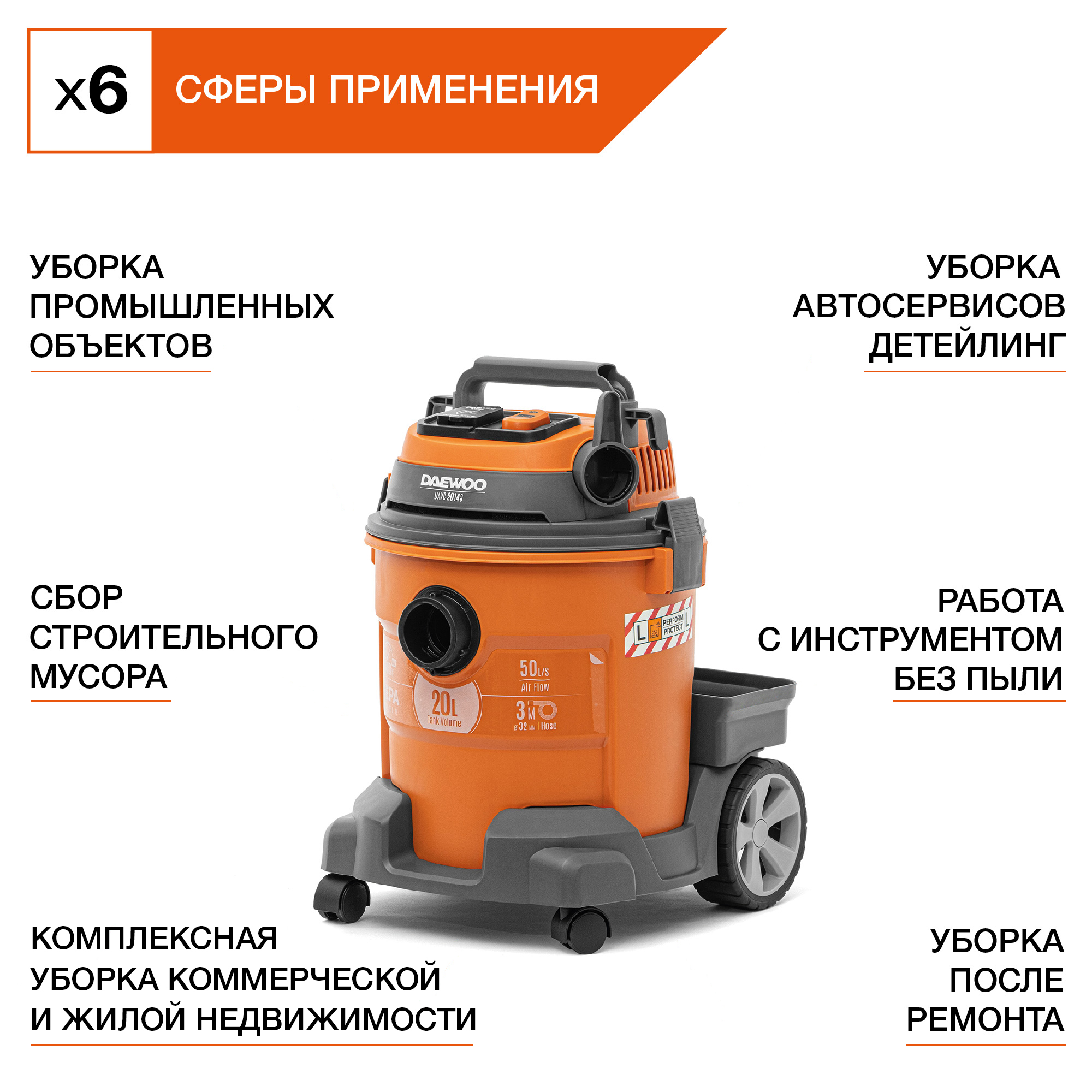 Пылесос строительный DAEWOO DAVC 2014S