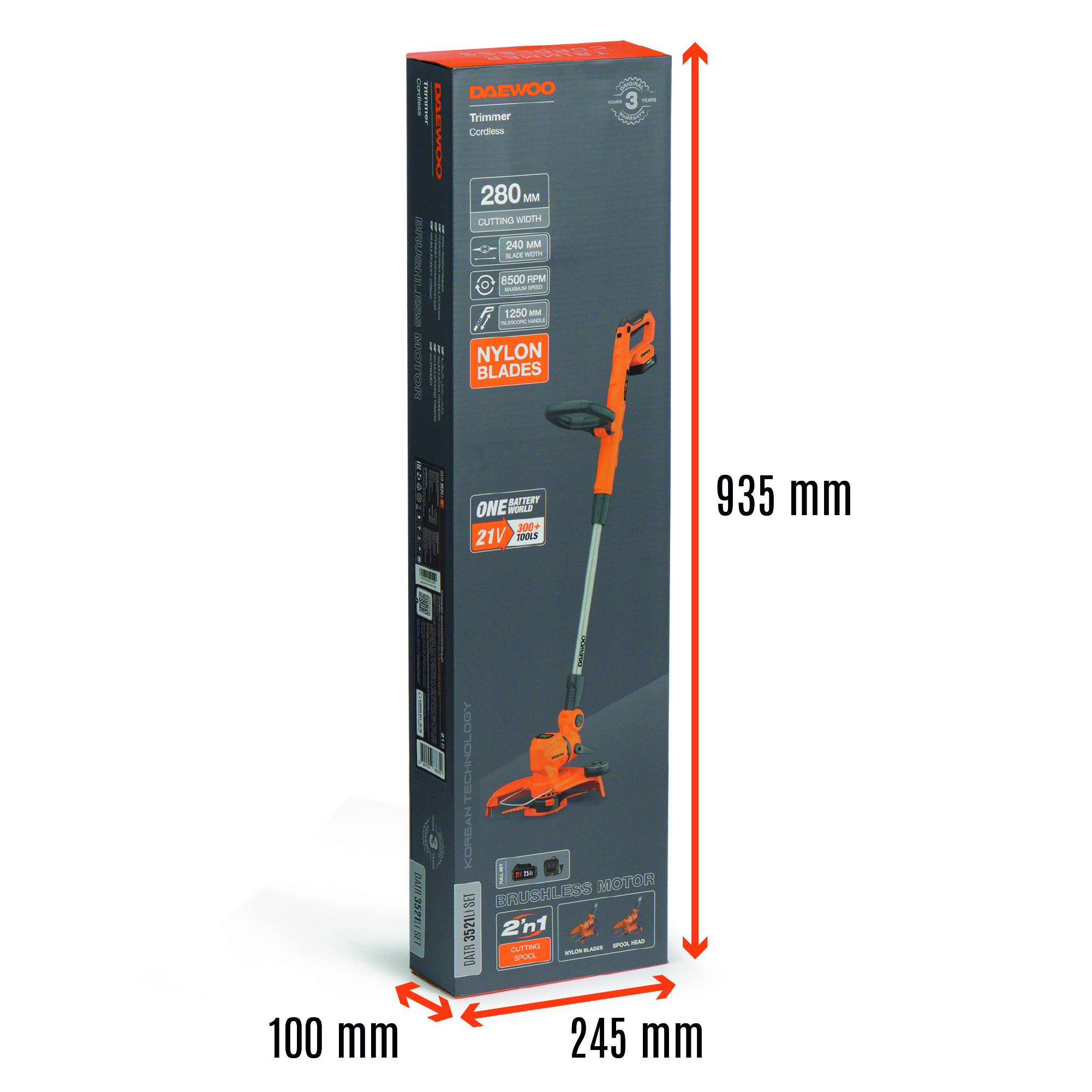 Триммер аккумуляторный DAEWOO DATR 3521Li SET