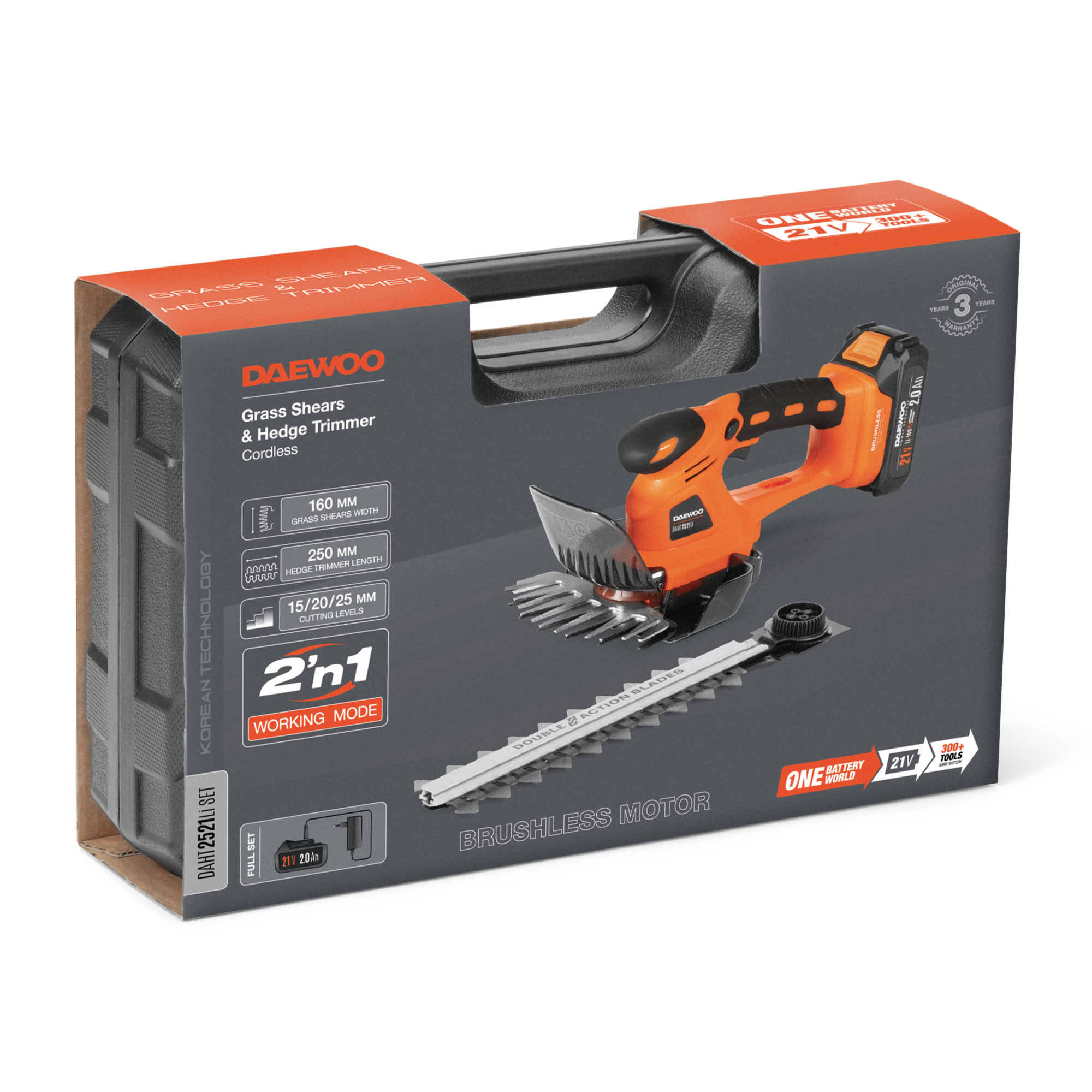 Кусторез аккумуляторный DAEWOO DAHT 2521Li SET