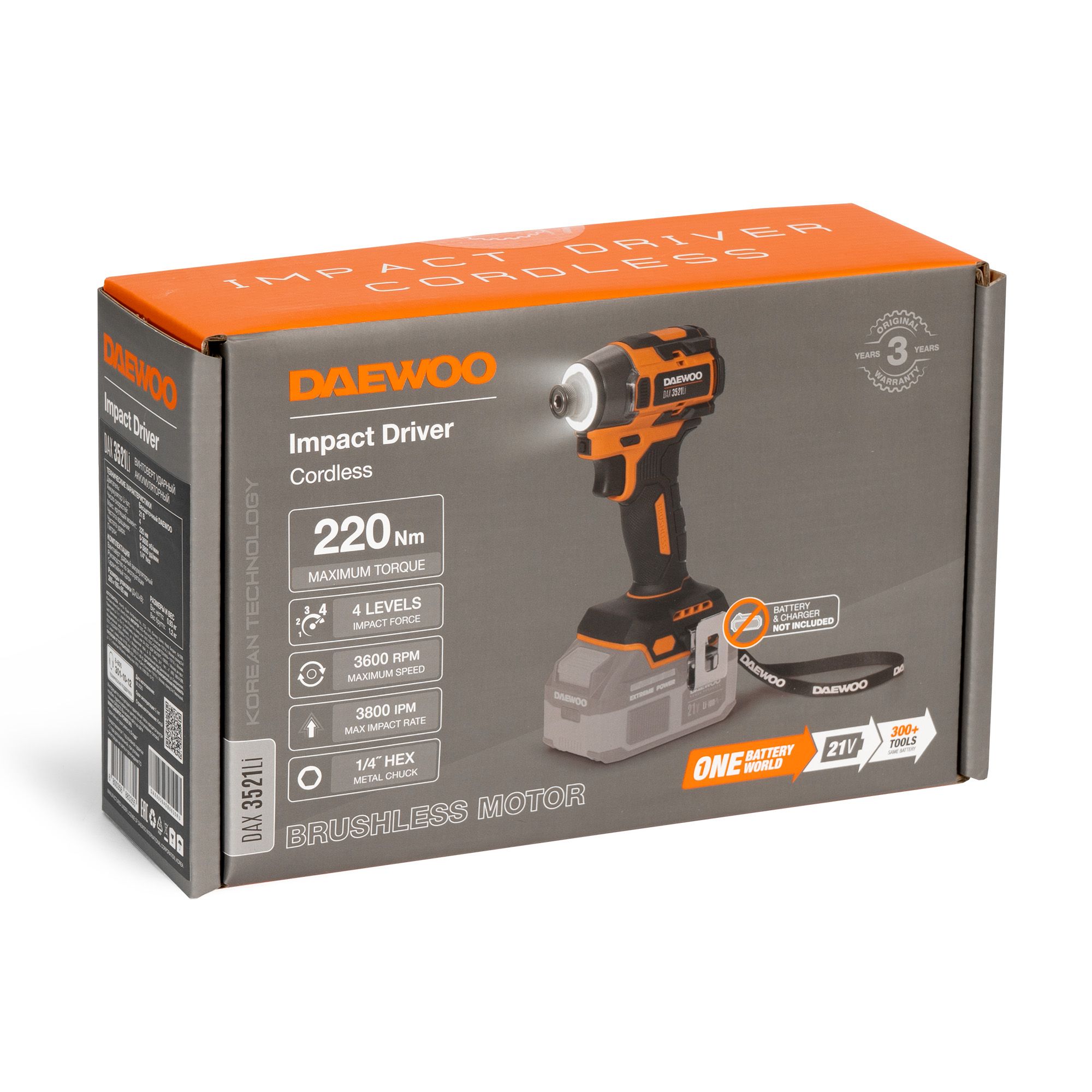 Винтоверт ударный аккумуляторный DAEWOO DAX 3521Li