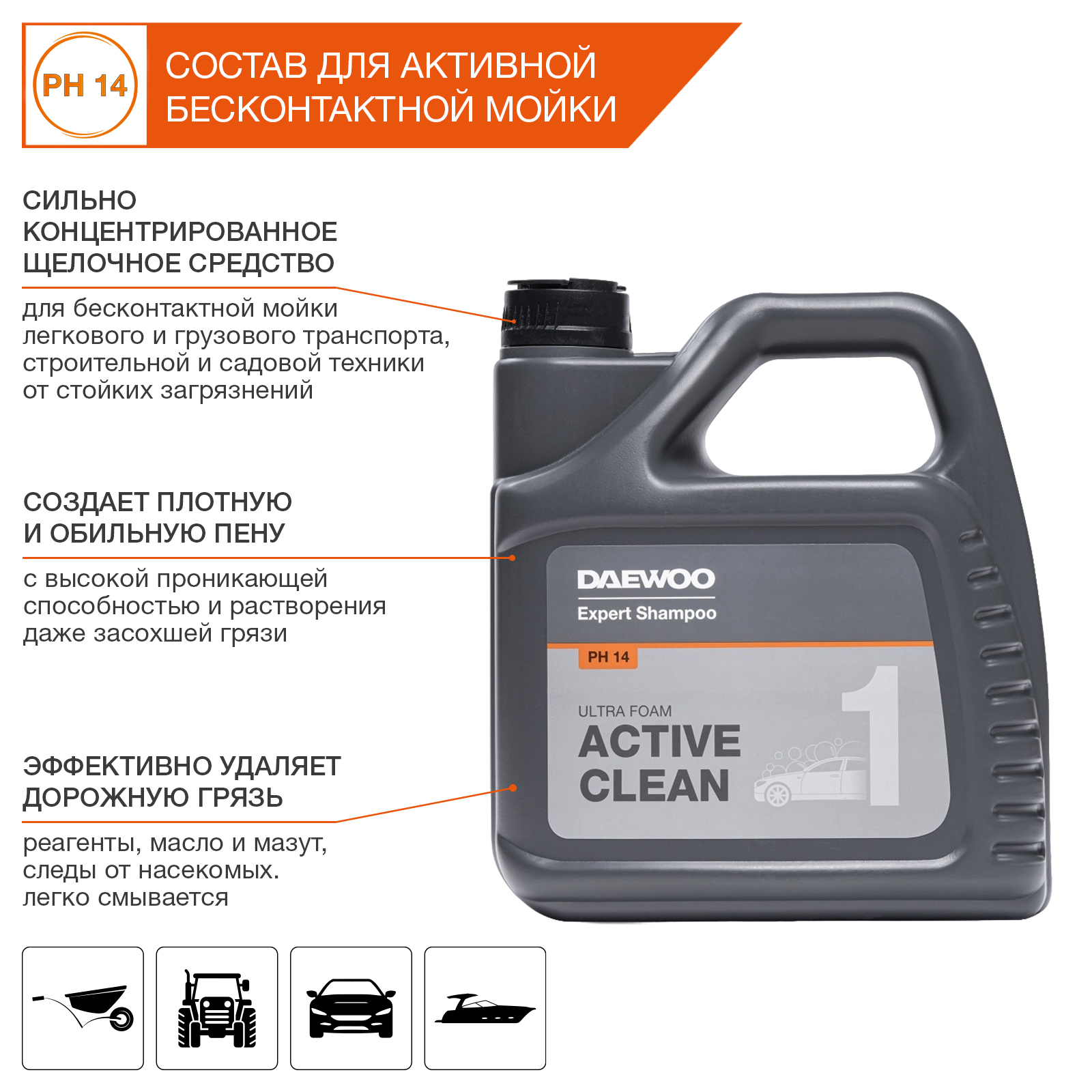 Автошампунь для бесконтактной мойки ACTIVE CLEAN DAEWOO DAWS 140
