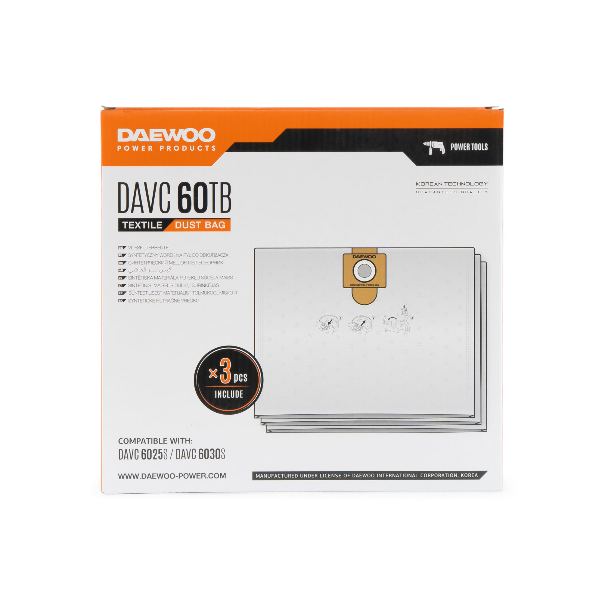 Фильтр-мешок синтетический DAEWOO DAVC 60TB
