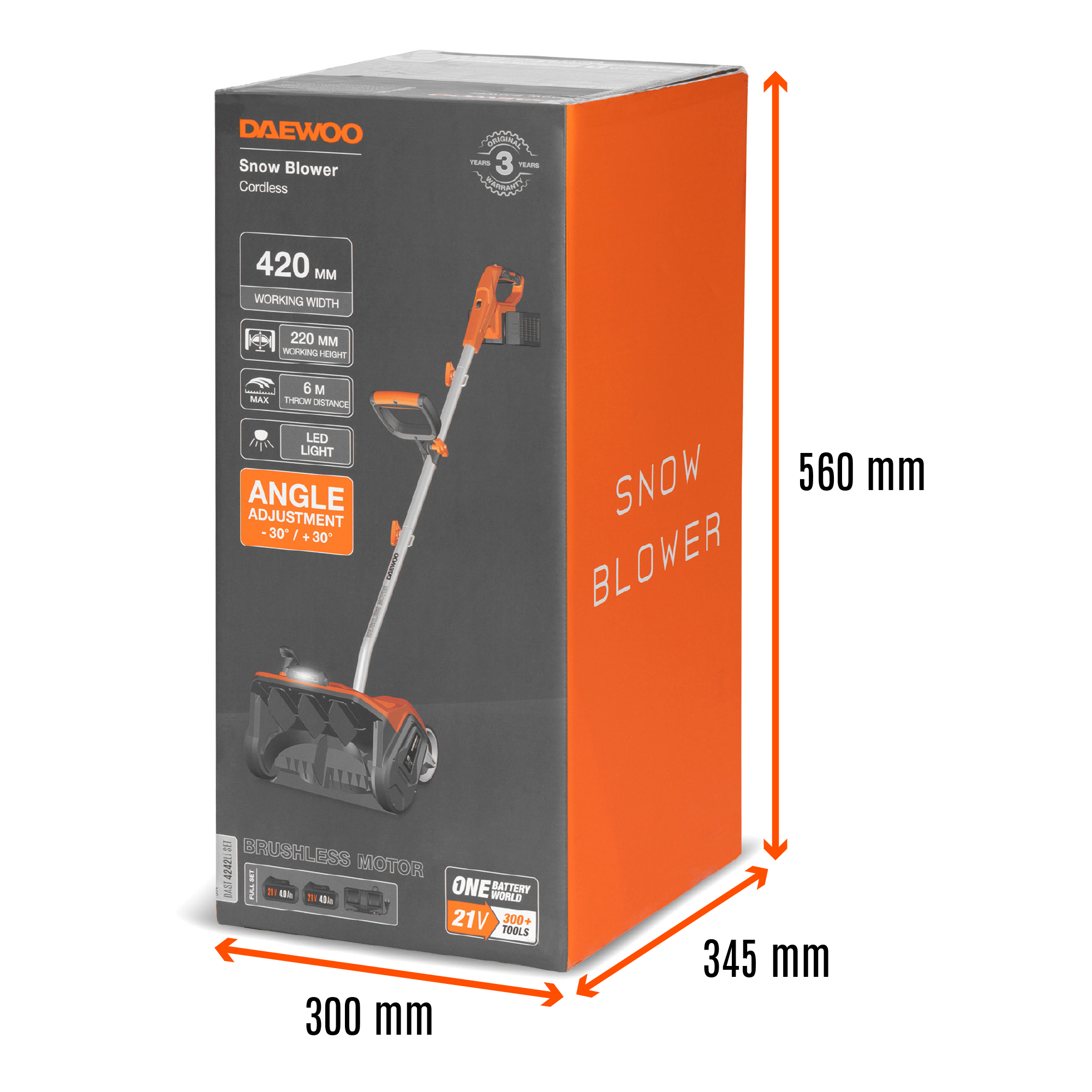 Снегоуборщик аккумуляторный DAEWOO DAST 4242Li SET