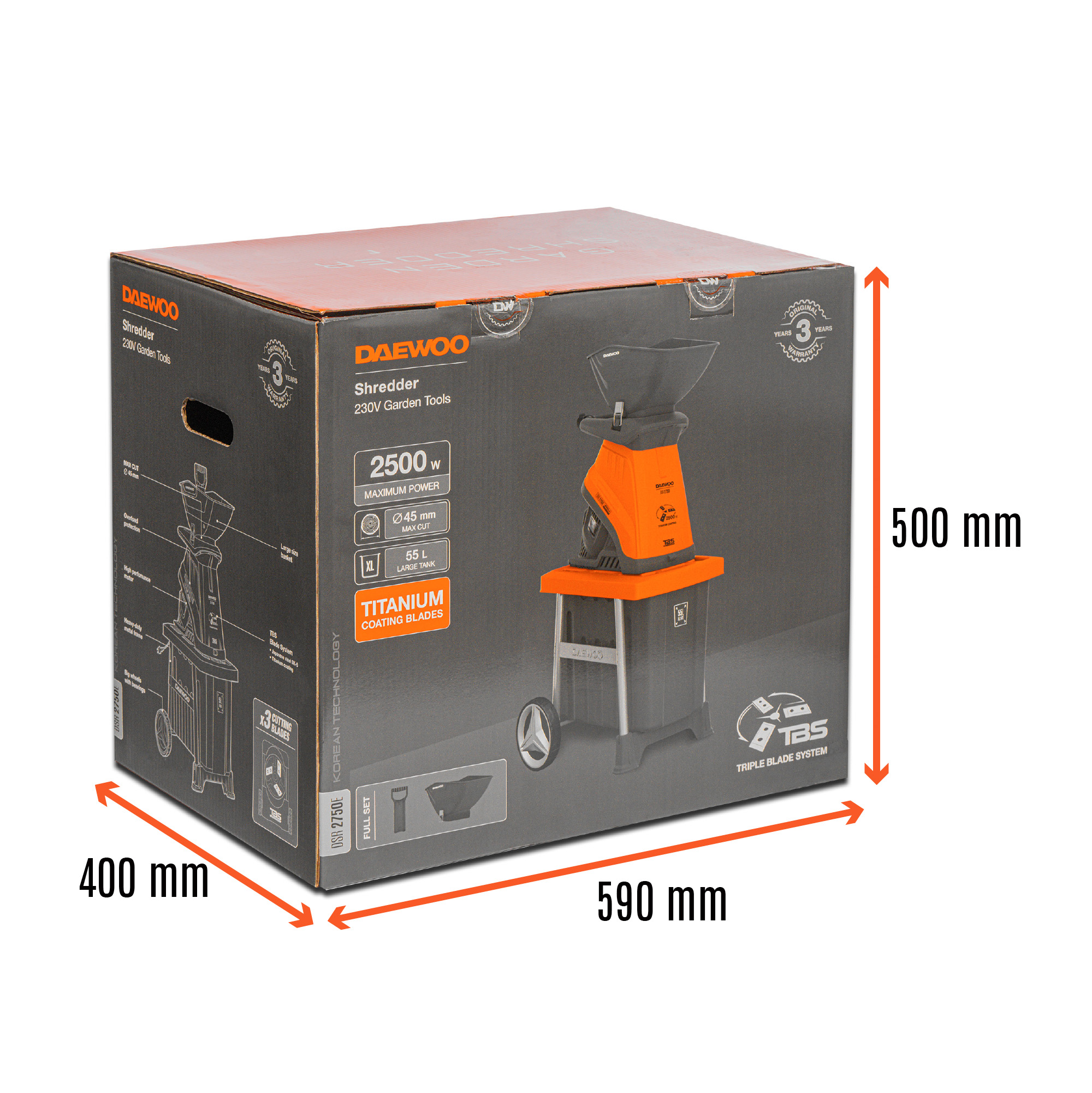 Измельчитель садовый электрический DAEWOO DSR 2750E