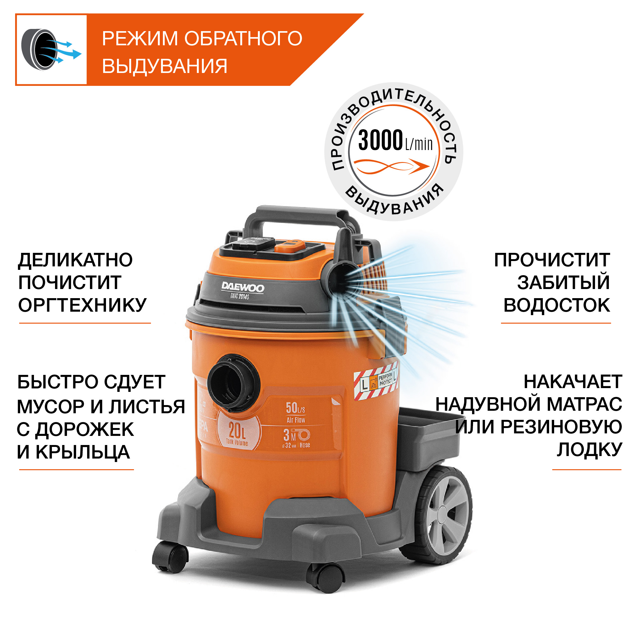 Пылесос строительный DAEWOO DAVC 2014S