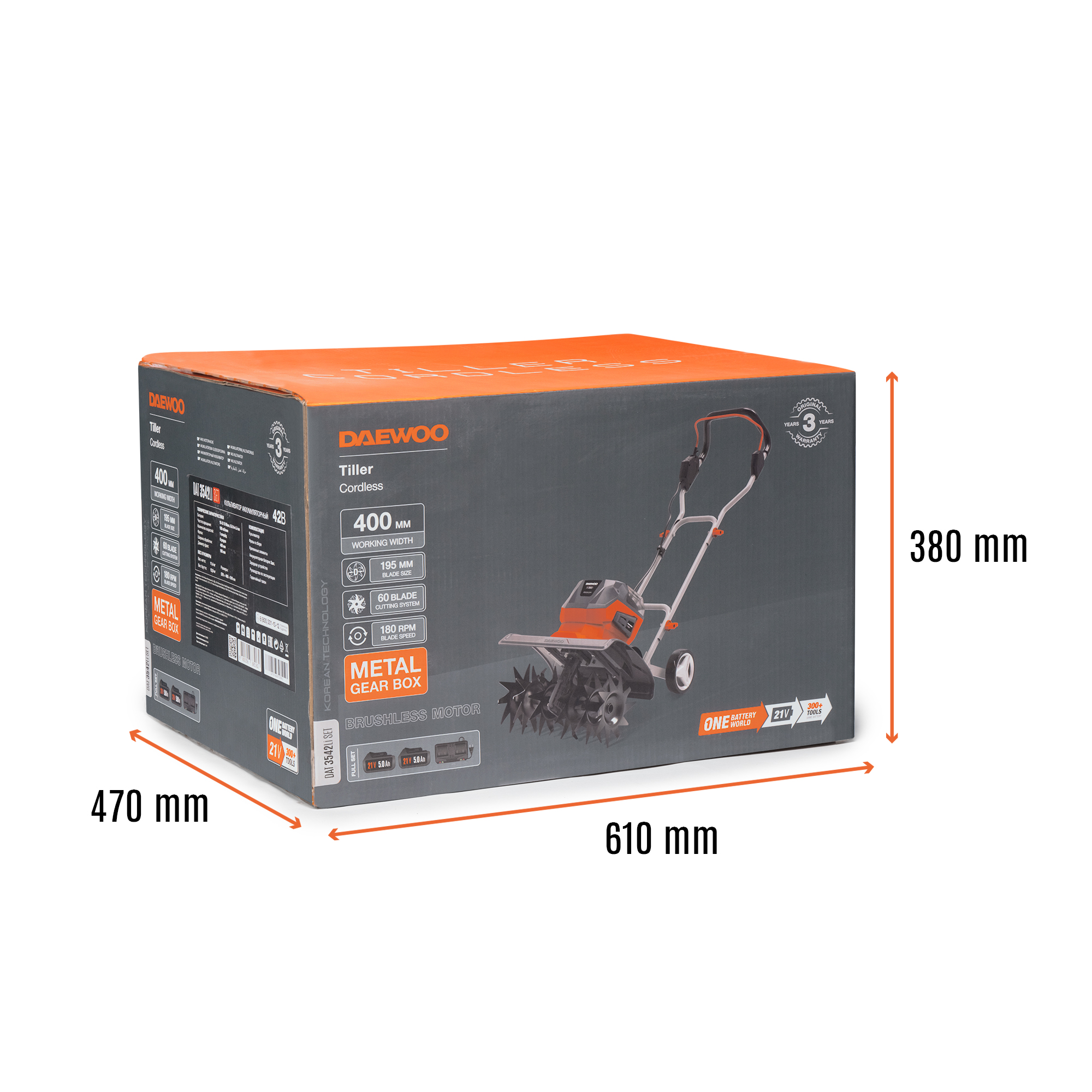 Культиватор аккумуляторный DAEWOO DAT 3542Li SET