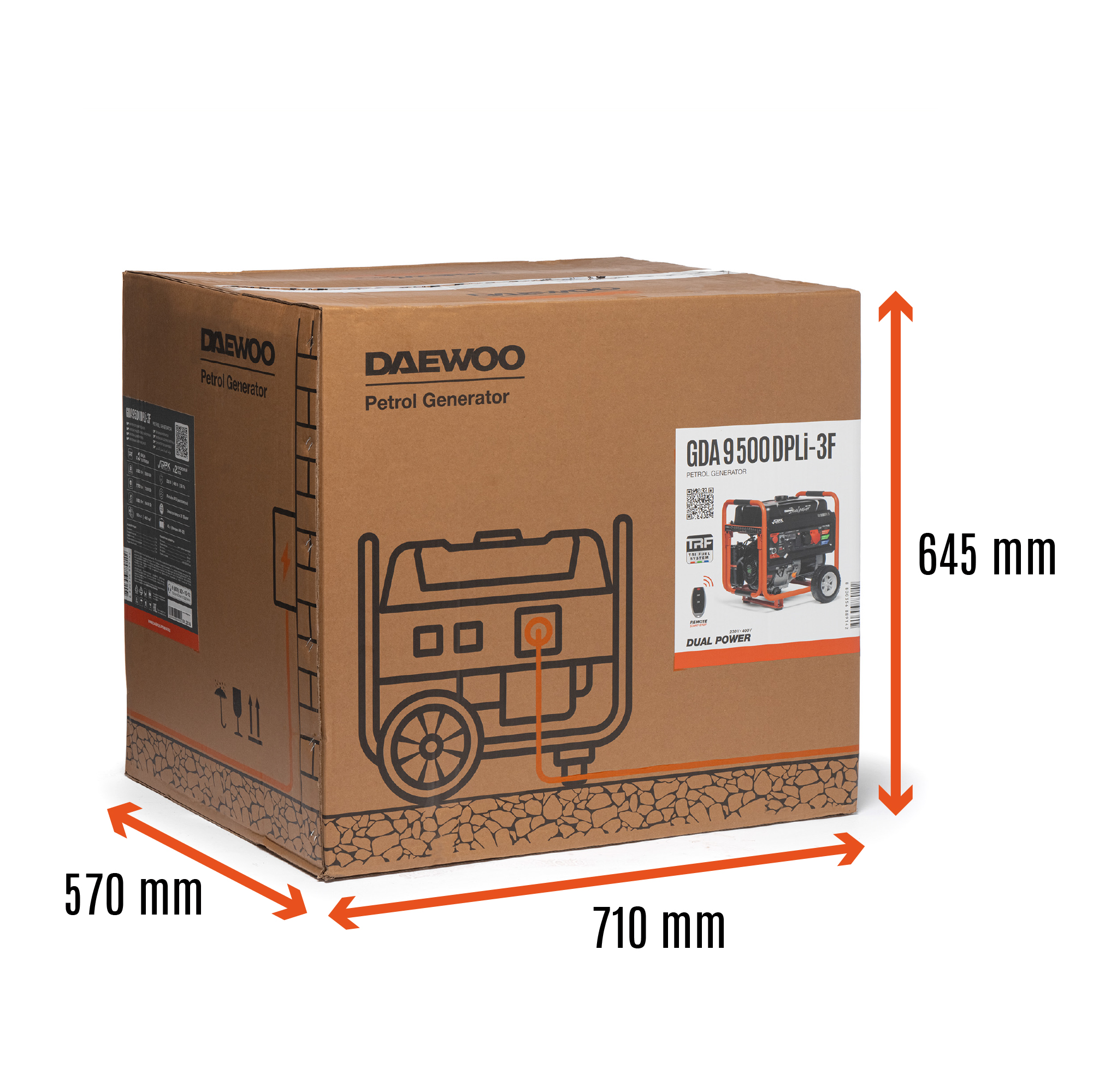Бензиновый газовый генератор DAEWOO GDA 9500DPLi-3F