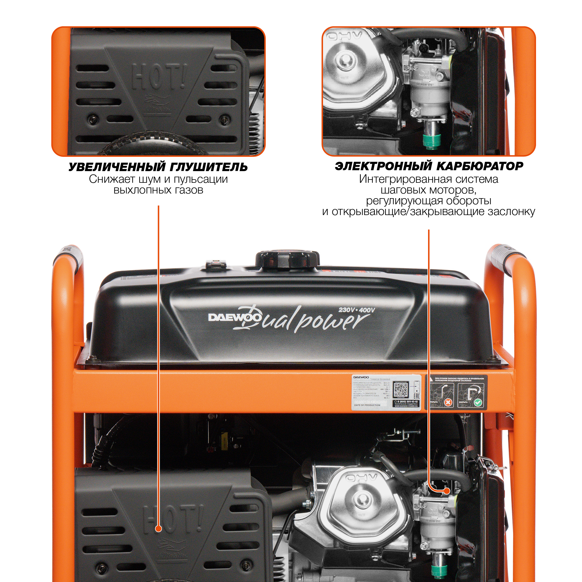 Бензиновый генератор DAEWOO GDA 9500DPLi-3F