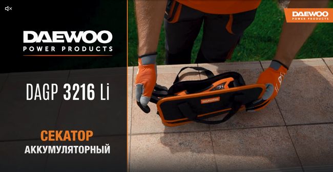 Секатор аккумуляторный DAEWOO DAGP 3216Li SET